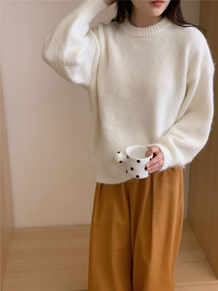 Damen Fluffiger Oversized Pullover aus weichem Strick Drune