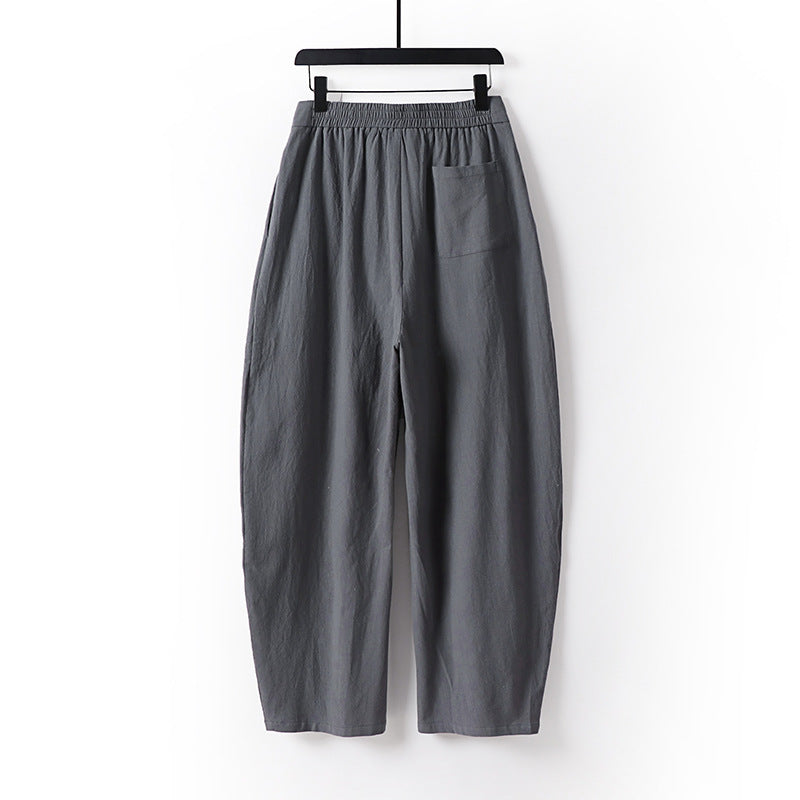Damen Hochgeschnittene Culotte-Hose mit Bundfalten und elastischem Taillenbund Drune