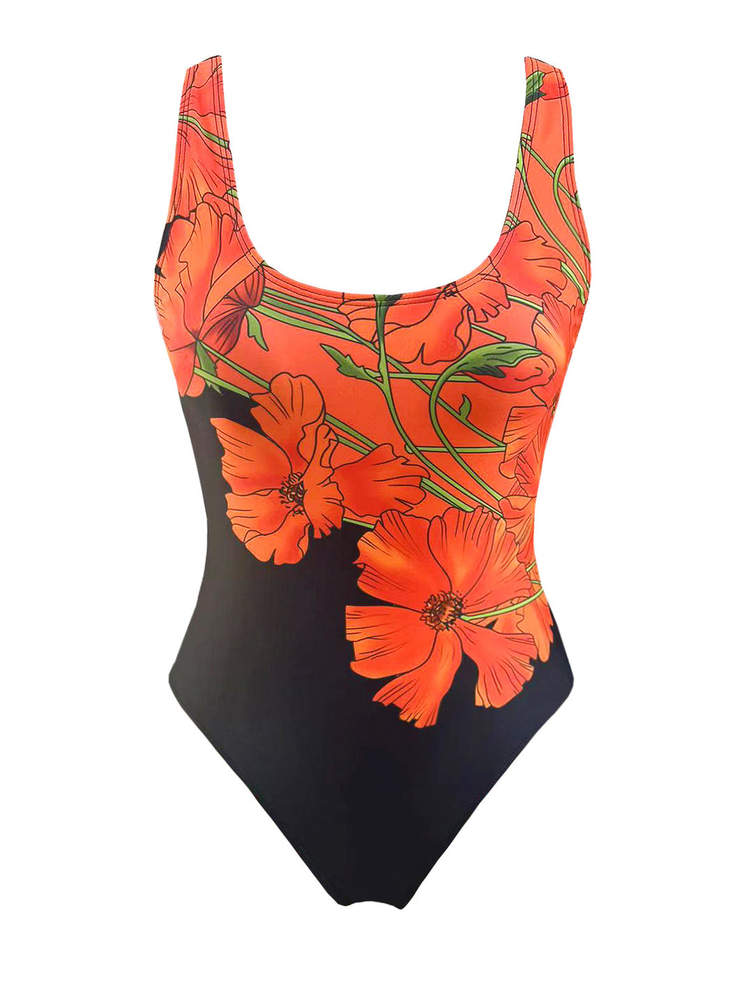 Damen Einteiler Badeanzug mit floralem Design Drune