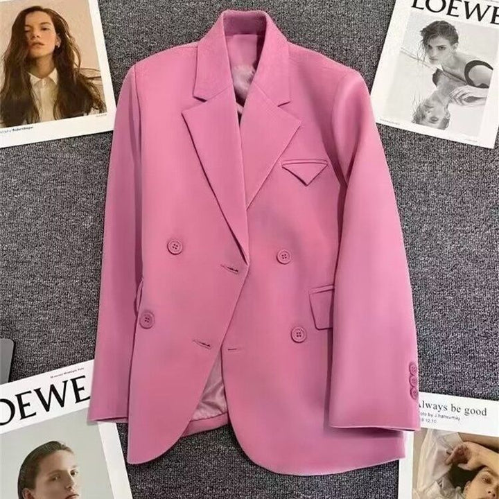 Damen eleganter, taillierter Doppelreiher-Blazer mit kreativem Schnitt Drune