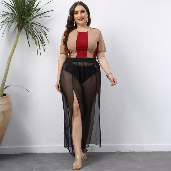Damen transparenter Maxirock Drune