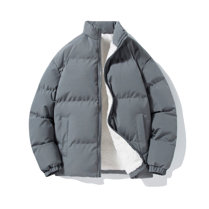 Herren Wattierte Oversize-Steppjacke mit Teddyfutter und hohem Stehkragen Drune