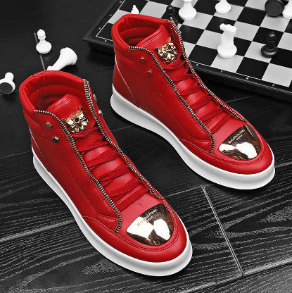 Damen High-Top Sneakers mit goldenen Details und Reißverschluss von Drune