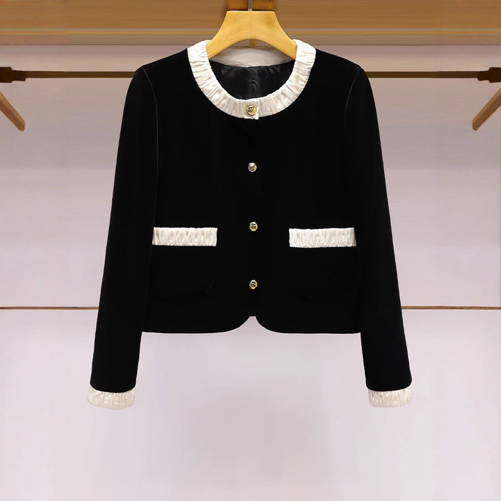 Damen Kurzjacke mit eleganter Rüsche Drune