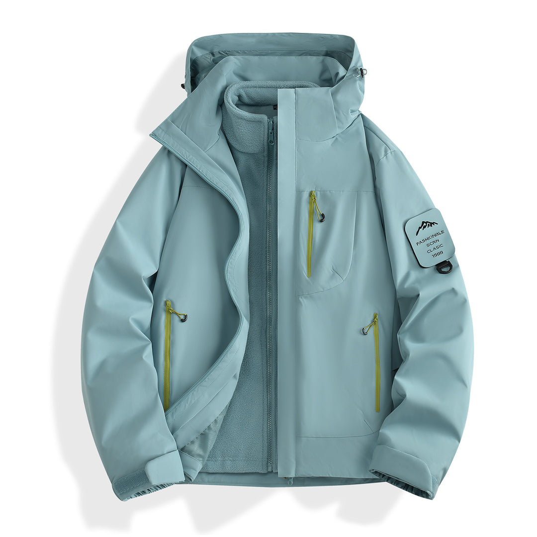 Damen zweilagige Softshell-Parka mit herausnehmbarem Fleecefutter und wasserdichten Reißverschlüssen Drune