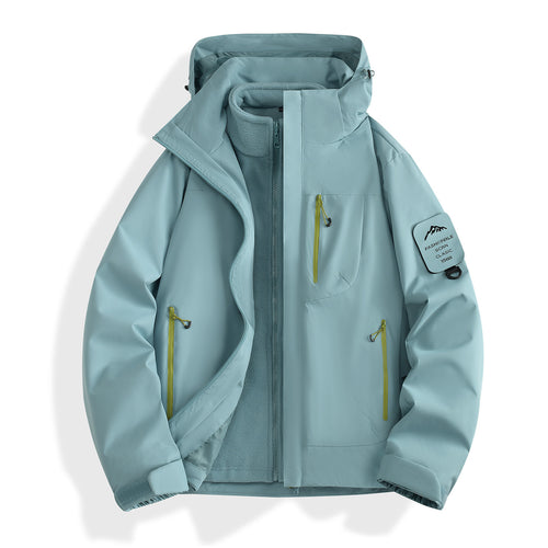 Damen zweilagige Softshell-Parka mit herausnehmbarem Fleecefutter und wasserdichten Reißverschlüssen Drune