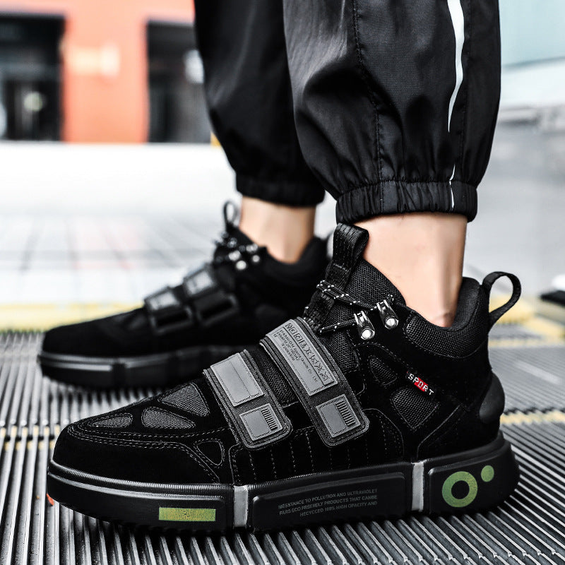 Herren High-Top Chunky-Sneaker mit Doppel-Klettverschluss, gepolstertem Knöchelkragen und markanter Blocksohle Drune