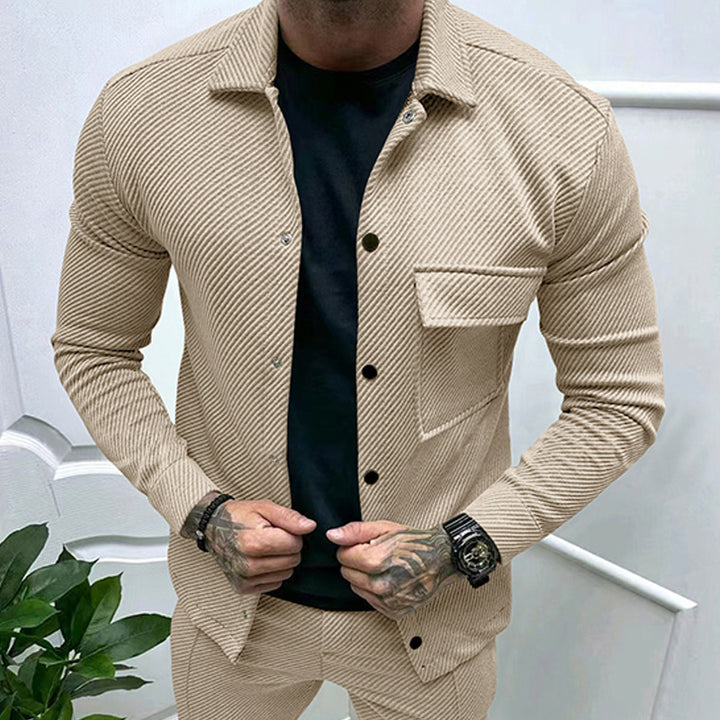 Herren modische Jacke mit strukturiertem Design und praktischen Taschen Drune
