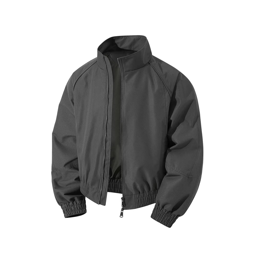 Herren leichter Windblouson mit hochgeschlossenem Kragen, zweiwege-reißverschluss und elastischem Kordelbund Drune