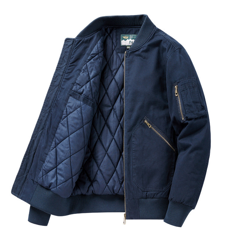 Herren Canvas-Bomberjacke im Vintage-Workwear-Design mit Ärmeltasche Drune
