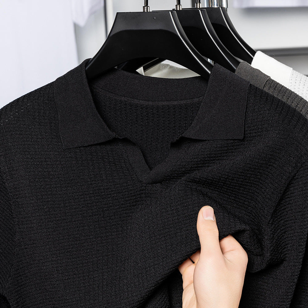 Herren Kurzarm-Polo mit strukturiertem Design und modernem Kragen Drune