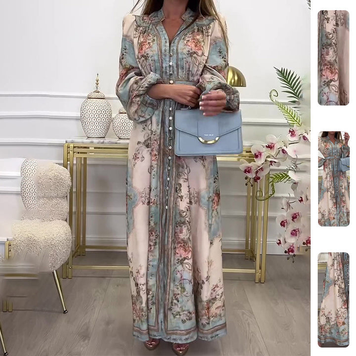 Damen Elegantes Maxikleid mit floralen Mustern Drune