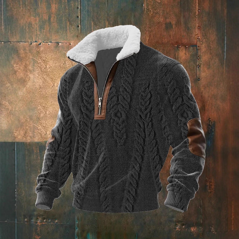Herren Urbaner Fleece Pullover mit Baum-Motiv Drune