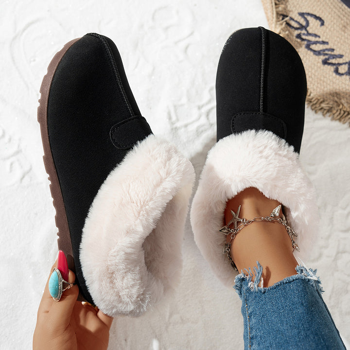 Damen Fuzzy Hausschuhe mit flauschigem Innenfutter Drune