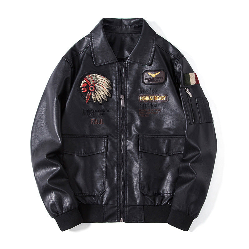 Herren Modische Bomberjacke mit bestickten Details Drune