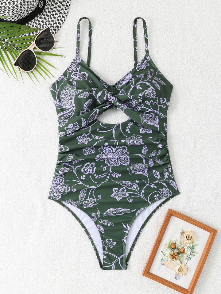 Damen Einteiliger Badeanzug mit floralen Cut-Outs Drune