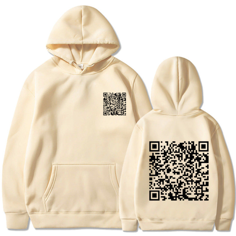 Damen Sportlicher Kapuzenpullover mit QR-Code Drune