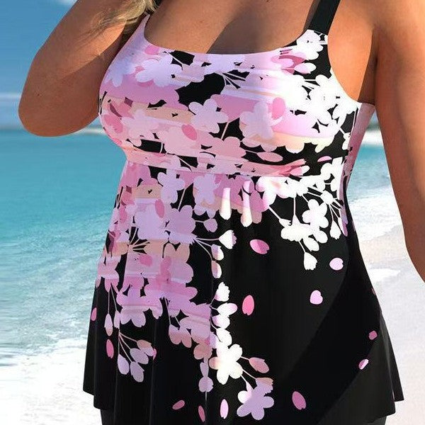 Damen Bade-Set mit floralem Oberteil und Shorts Drune