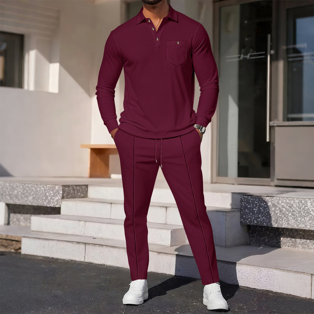 Herren elegantes Freizeit-Set mit modischen Akzenten und atmungsaktiven Materialien Drune