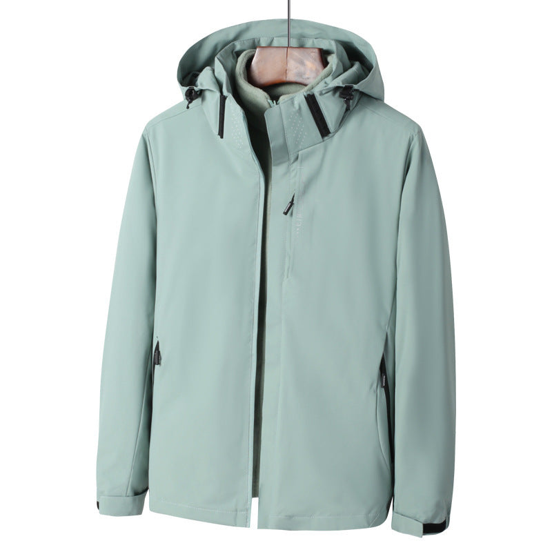 Herren Wind- und wasserabweisende Kapuzenjacke mit ergonomischem Schnitt und verdecktem Reißverschluss Drune