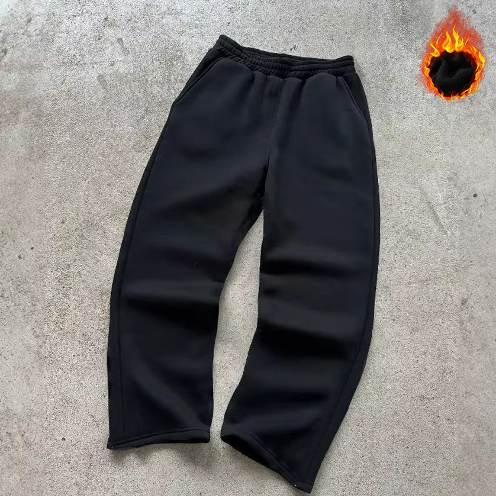 Unisex nan gefütterte Sweatpants mit elastischem Komfortbund, geradem Bein und seitlichen Eingrifftaschen Drune
