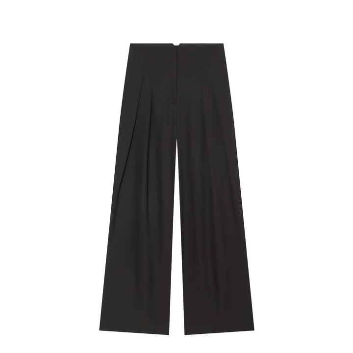 Damen Weite Palazzo‑Hose mit hoher Taille und drapiertem Frontpanel Drune
