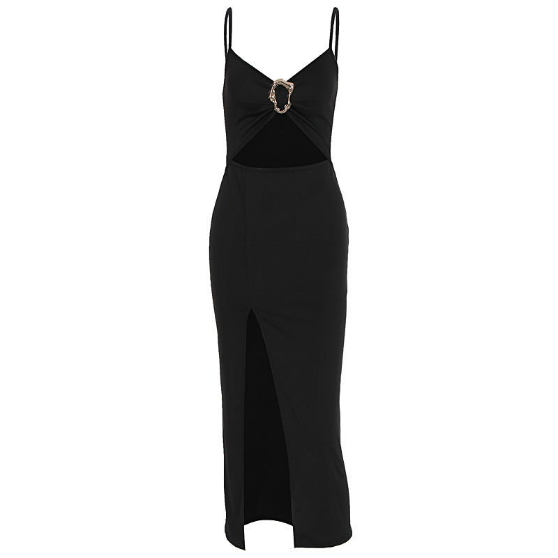 Damen Figurbetontes Maxikleid mit Cut-Outs und elegantem Gürtel Drune