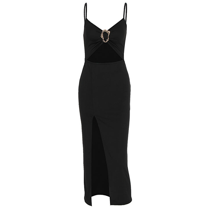 Damen Figurbetontes Maxikleid mit Cut-Outs und elegantem Gürtel Drune