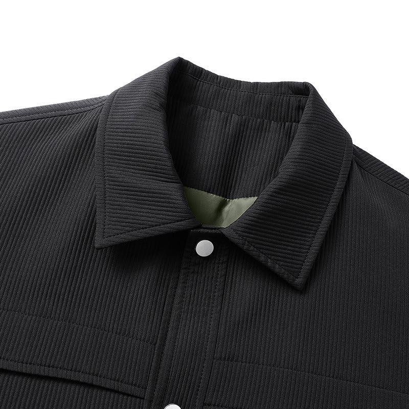 Herren Cord-Überhemdjacke mit Druckknopffront, durchgehendem Futter & Relaxed-Schnitt Drune