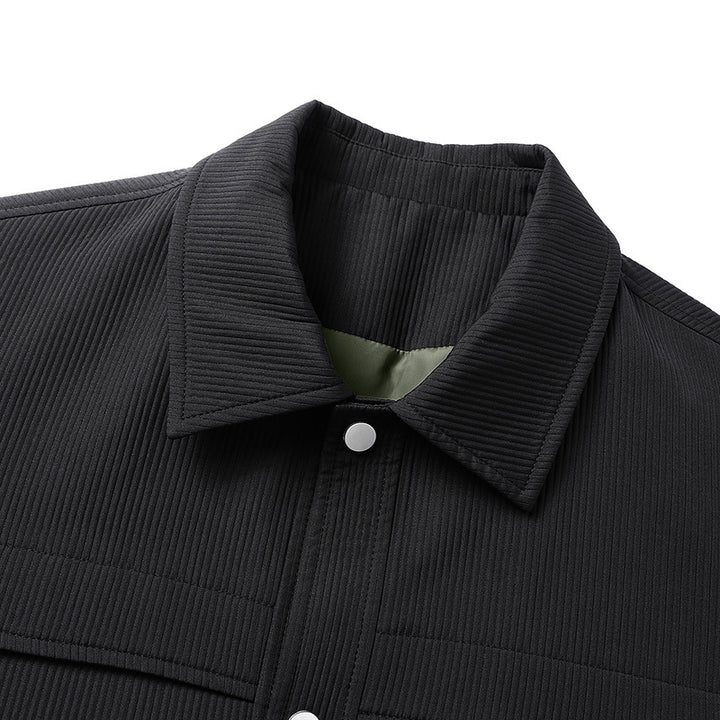 Herren Cord-Überhemdjacke mit Druckknopffront, durchgehendem Futter & Relaxed-Schnitt Drune