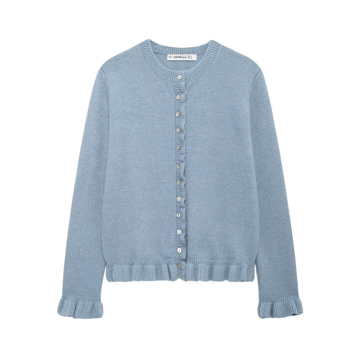 Damen elegante Strickjacke mit dekorativen Knöpfen Drune