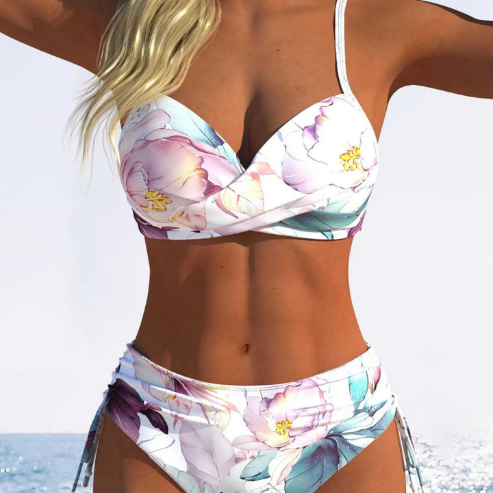 Damen Bikini-Set mit geometrischem Design und verstellbarem Bund Drune