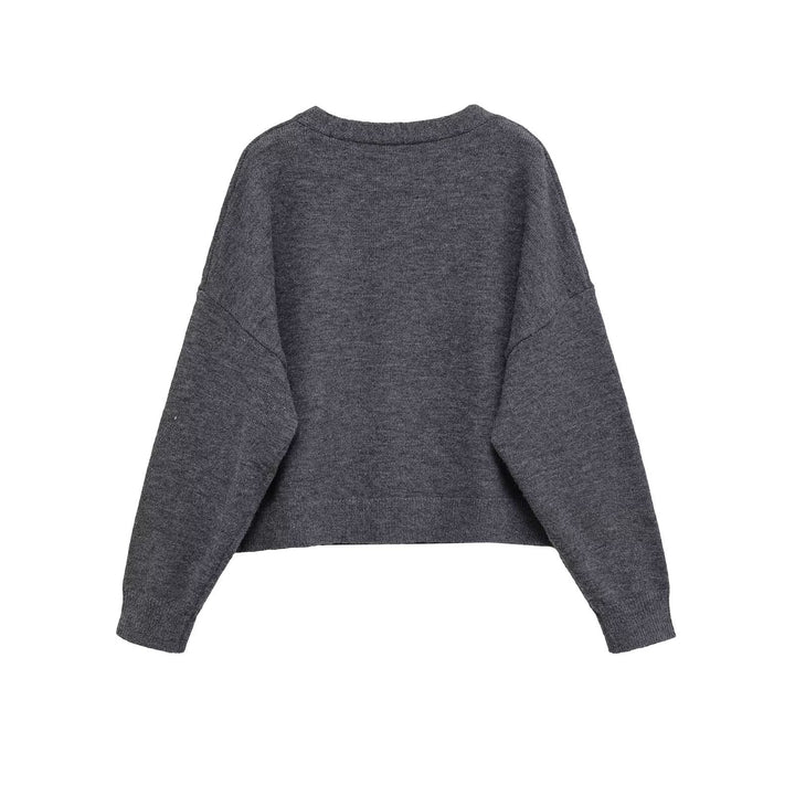 Damen lässige Strickjacke mit tiefem V-Ausschnitt und großen Taschen Drune