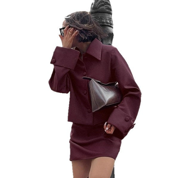 Damen Modische Kurzjacke mit schmalem Schnitt und eleganten Knopfdetails Drune