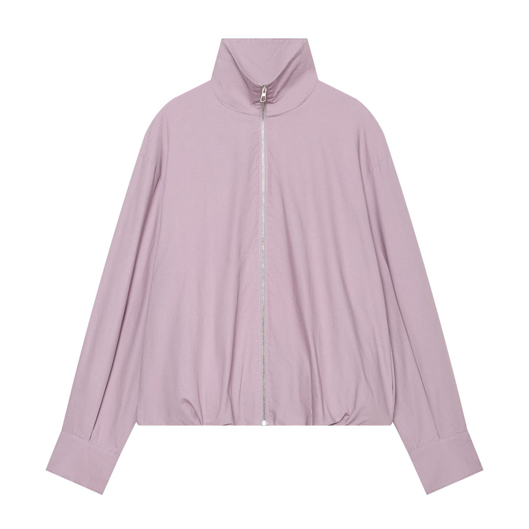 Damen Leichte wattierte Windjacke mit Stehkragen und Polka‑Dot‑Print Drune
