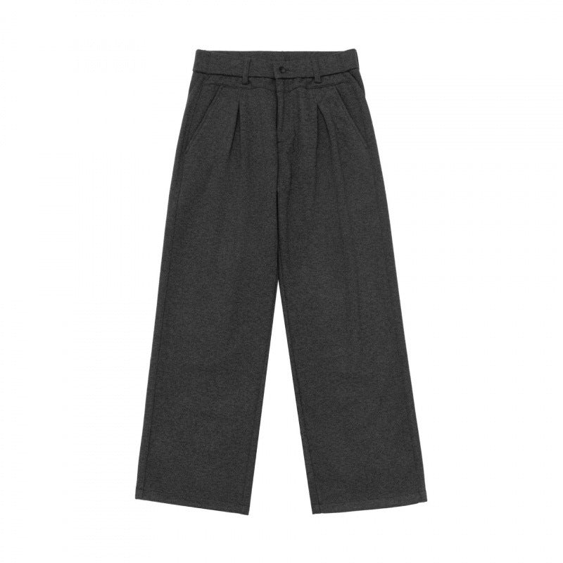 Damen Weite Bundfaltenhose mit hohem Bund und geradem Bein Drune