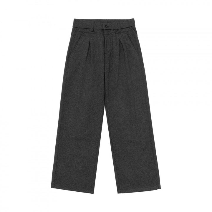Damen Weite Bundfaltenhose mit hohem Bund und geradem Bein Drune