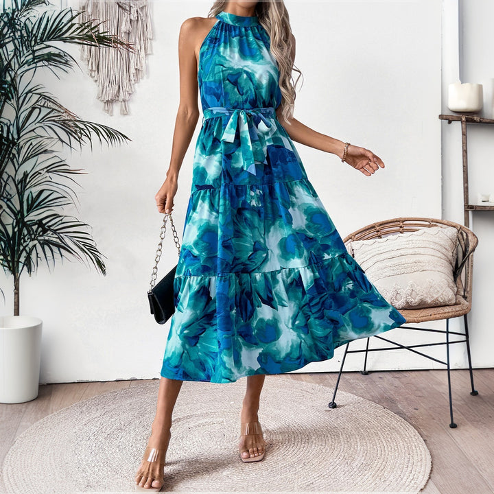 Damen Midikleid mit modernem Oberteil und Schößchen Drune