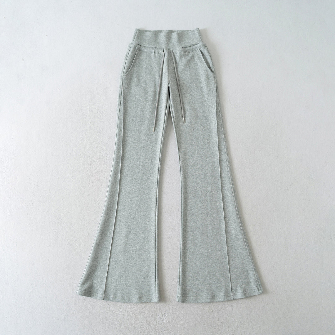Damen flared Loungehose mit hohem Bund und praktischen Seitentaschen Drune