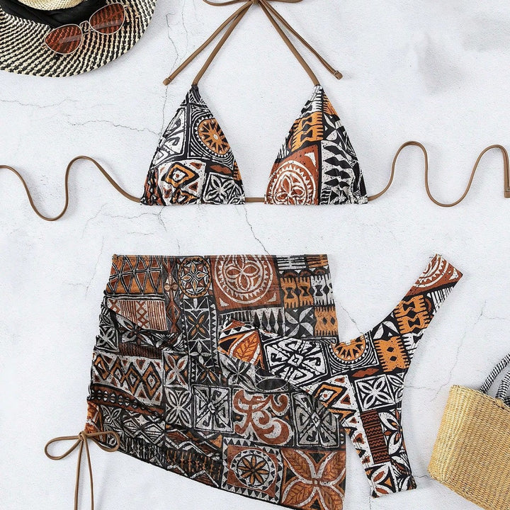 Damen Bikini-Set mit verstellbarem Oberteil und hoch taillierter Short Drune