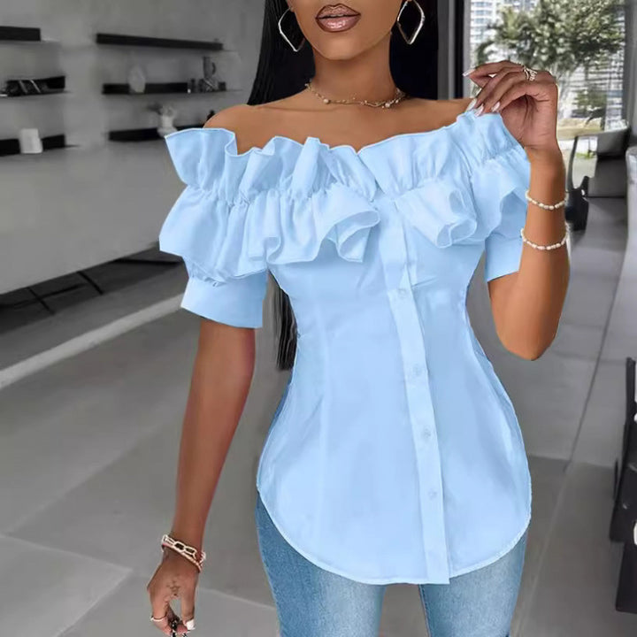Damen Off-Shoulder Rüschbluse Drune