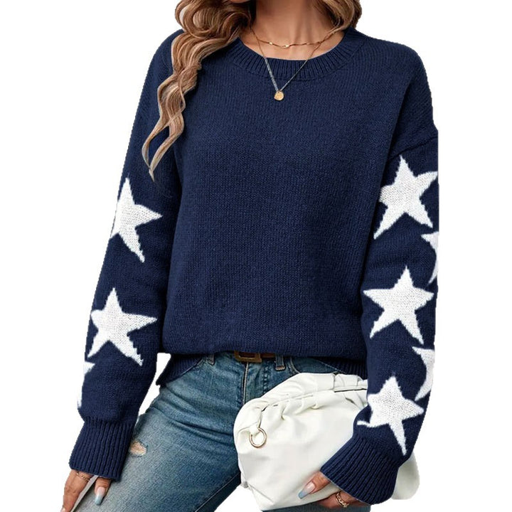 Damen Pullover mit sternförmigem Design und modernen Details Drune