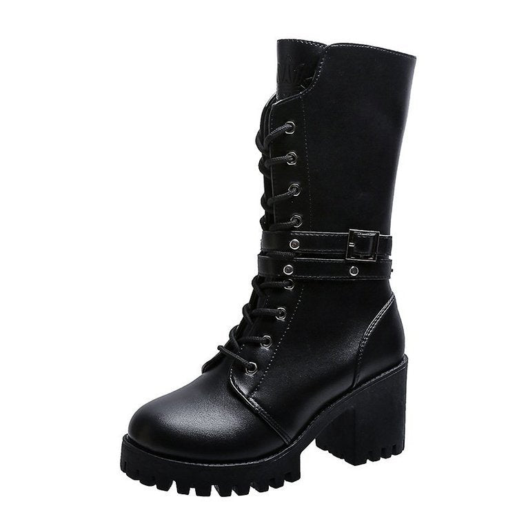 Damen Chunky Schnürstiefel mit modernem Design und robustem Blockabsatz Drune