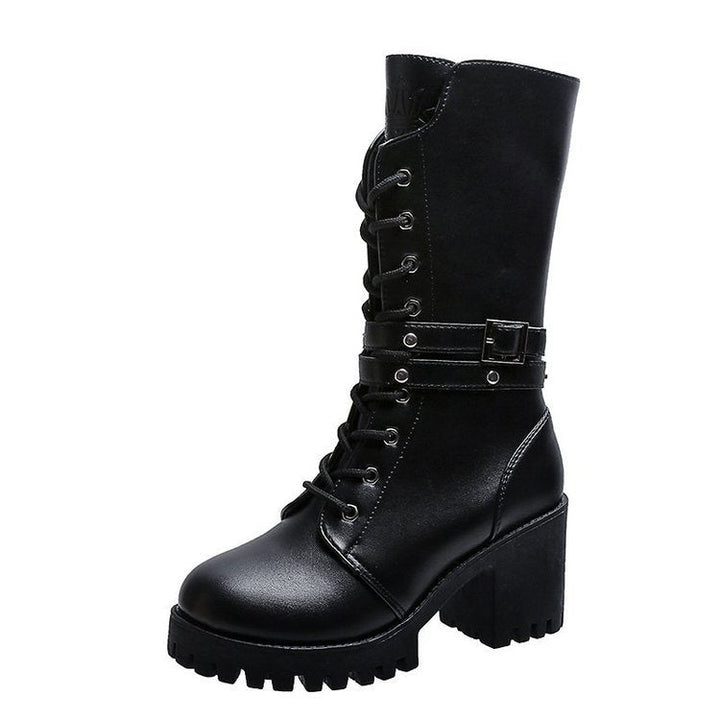 Damen Chunky Schnürstiefel mit modernem Design und robustem Blockabsatz Drune