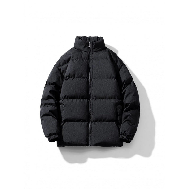 Unisex Leichte gesteppte Daunenoptik Pufferjacke mit Stehkragen und Zwei-Wege-Reißverschluss Drune