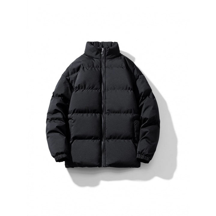 Unisex Leichte gesteppte Daunenoptik Pufferjacke mit Stehkragen und Zwei-Wege-Reißverschluss Drune