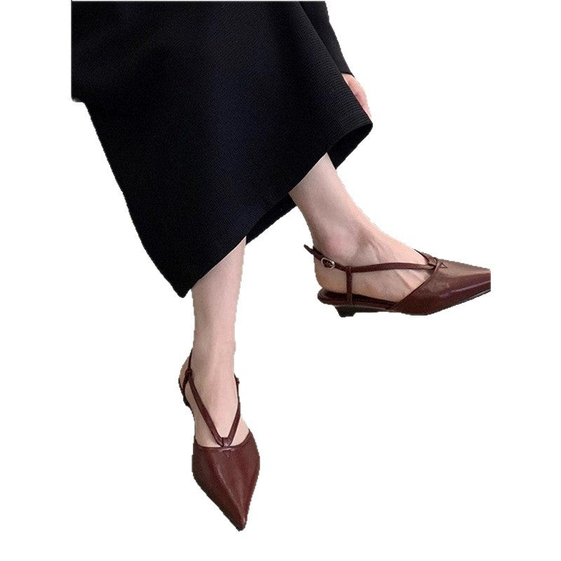 Damen spitze Slingback Pumps aus feinem Leder Drune