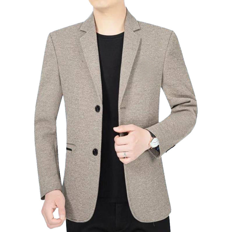 Herren Slim-Fit Sakko mit dezentem Logo und StrukturgewDrunee Drune