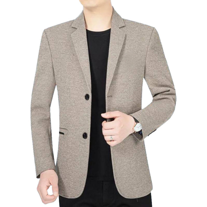 Herren Slim-Fit Sakko mit dezentem Logo und StrukturgewDrunee Drune