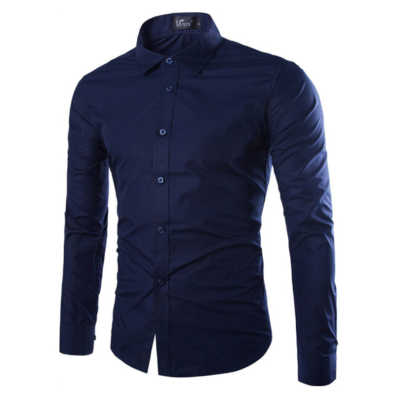 Herren elegante Langarmhemd Drune